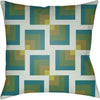 Bright Yellow, Teal, Sea Foam, Dark Green, Olive / 18" x 18"