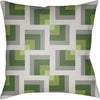 Lime, Ivory, Medium Gray, Dark Green, Grass Green / 18" x 18"