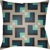 Navy, Taupe, Dark Brown, Black, Mint / 18" x 18"