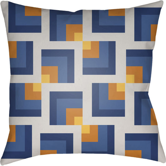 Moderne Indoor/Outdoor Pillow by Livabliss. Made from front: 100% polyester, back: 100% polyester in a modern style.