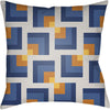 Saffron, Ivory, Bright Orange, Dark Blue / 18" x 18"