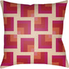 Bright Pink, Peach, Bright Orange, Bright Red / 18" x 18"