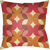 Bright Orange, Butter, Rust, Coral, Bright Red / 18" x 18"