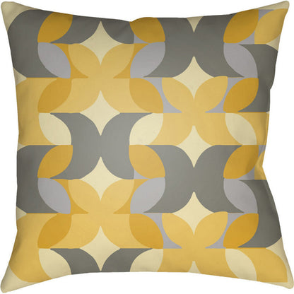Moderne Indoor/Outdoor Pillow by Livabliss. Made from front: 100% polyester, back: 100% polyester in a modern style.