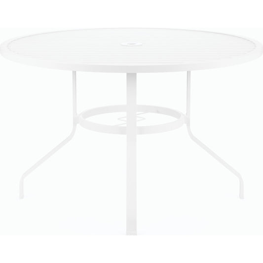 001 SI-2167204 | Additional Silo | Bristol Outdoor 48" Round Dining Table by Sunset West in white. Made from aluminum in a modern style.