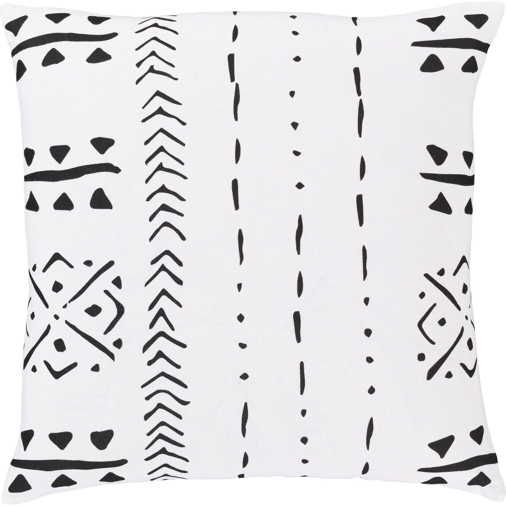 Mud Cloth Pillow - 23409 by Surya in white, black. Made from 100% cotton in a eclectic & global style.