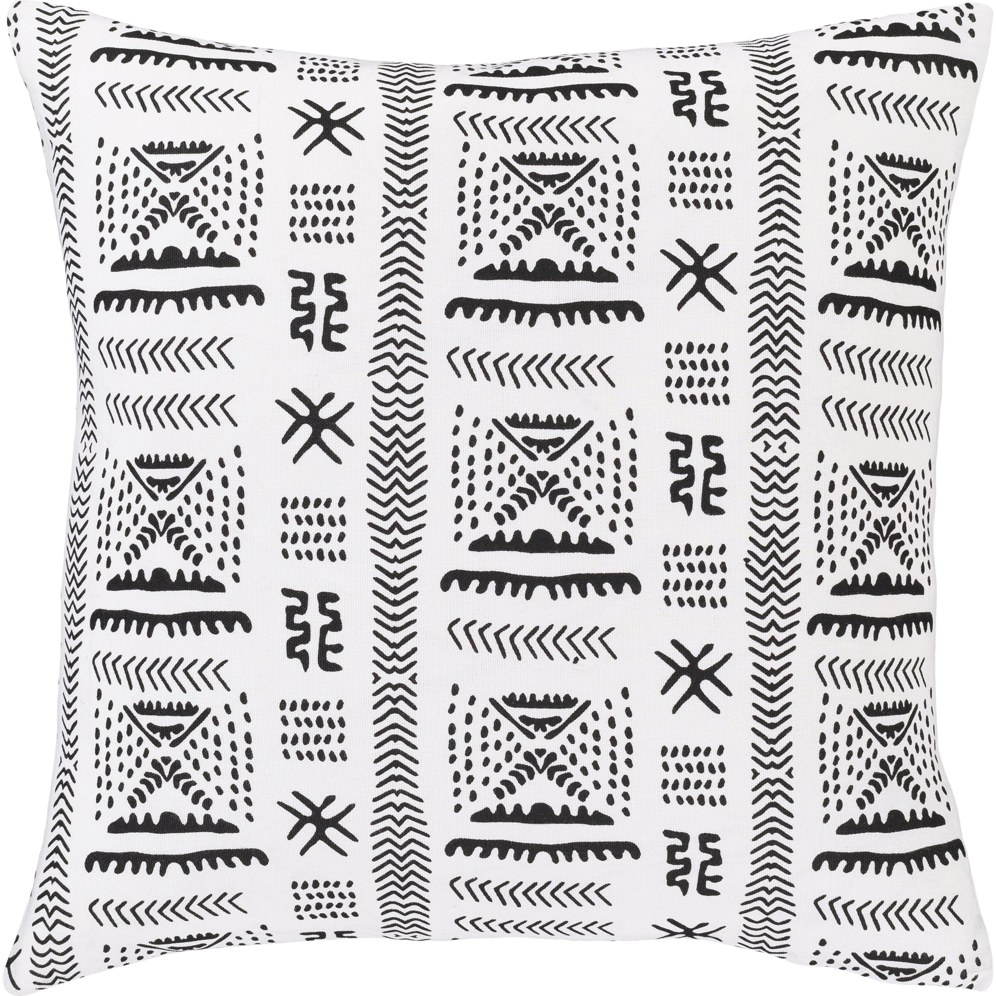 Mud Cloth Pillow 3 by Surya in white, black. Made from unique in a eclectic & global style.