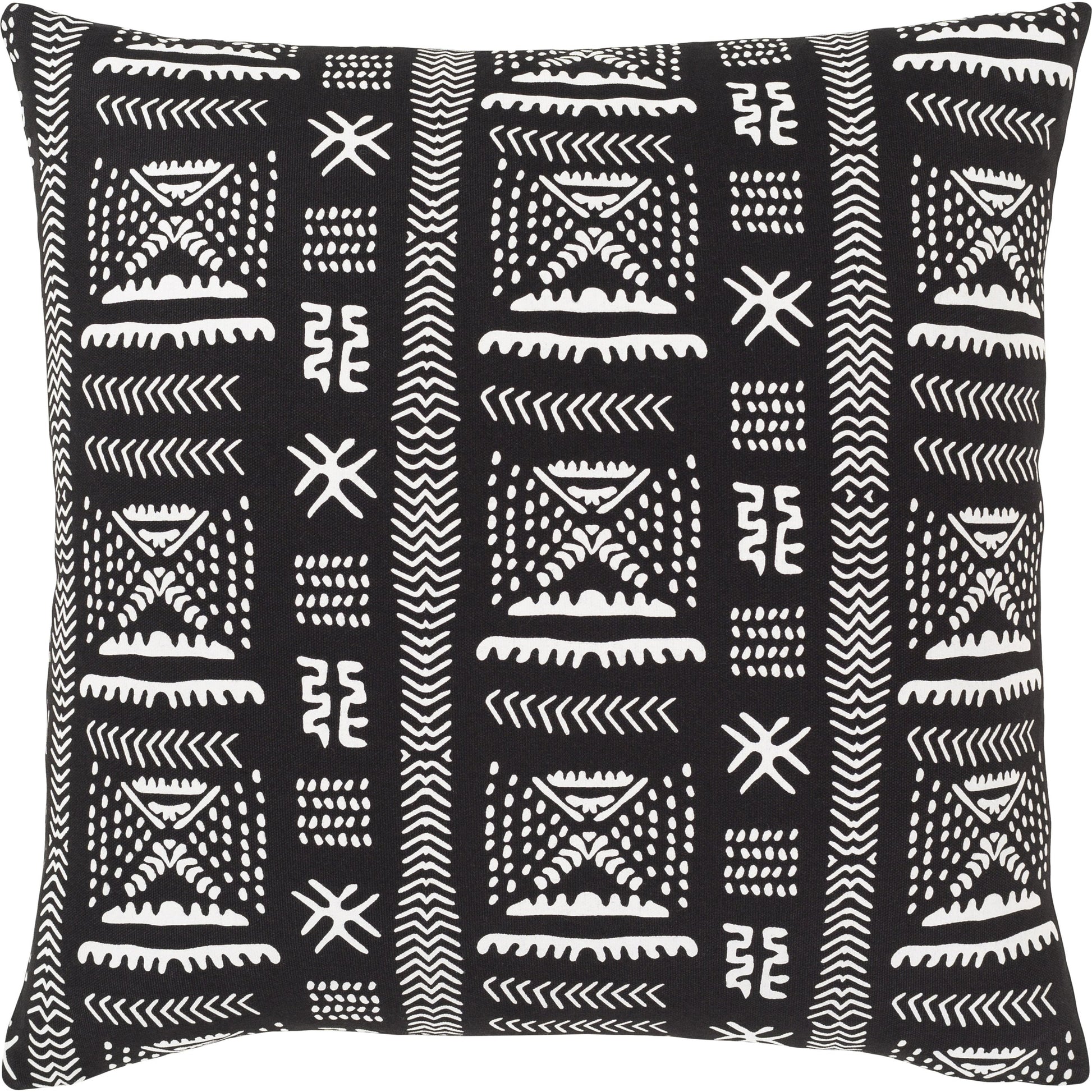 Mud Cloth Pillow 3 by Surya in white, black. Made from unique in a eclectic & global style.