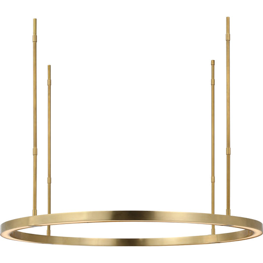 Stagger Ring Chandelier by Visual Comfort & Co.. Made from aluminum, stainless steel or brass in a unique style.