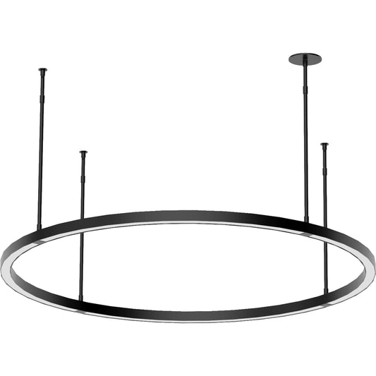 Stagger Ring Chandelier by Visual Comfort & Co.. Made from aluminum, stainless steel or brass in a unique style.