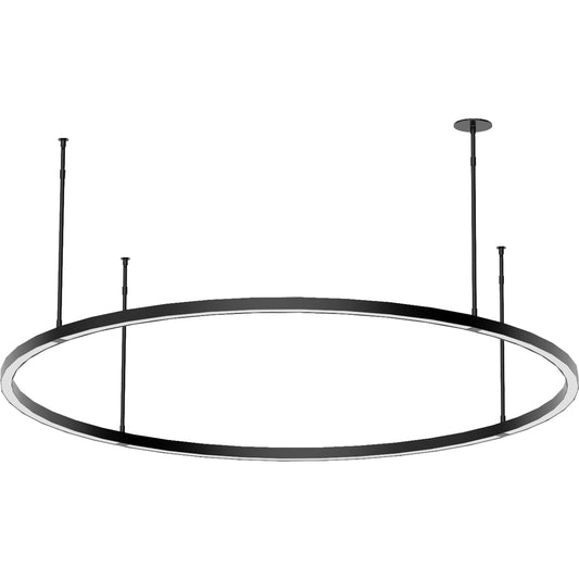 Stagger Ring Chandelier by Visual Comfort & Co.. Made from aluminum, stainless steel or brass in a unique style.