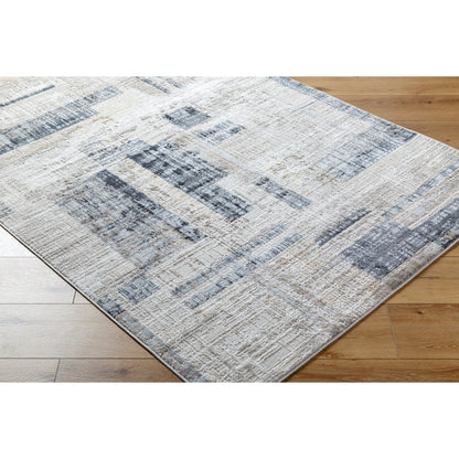 Mood Rug - 500072 by Livabliss in taupe, white, dark brown, medium brown, mustard, denim. Made from face: 70% polypropylene, 30% polyester, warp: 100% polyester in a unique style.