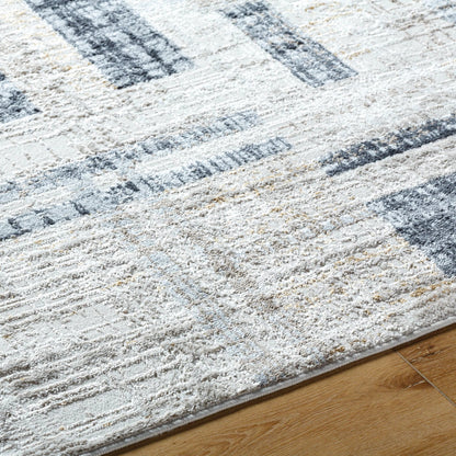 Mood Rug - 500072 by Livabliss in taupe, white, dark brown, medium brown, mustard, denim. Made from face: 70% polypropylene, 30% polyester, warp: 100% polyester in a unique style.