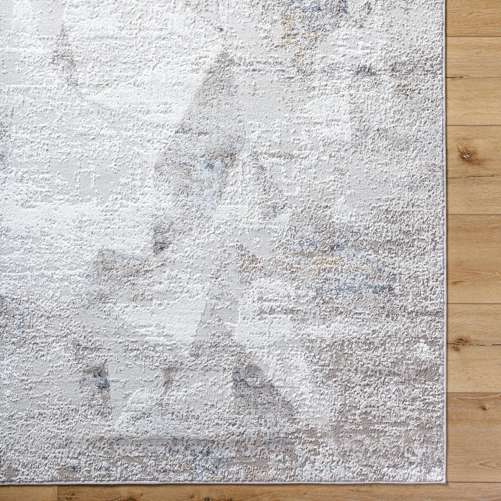Mood Rug - 500076 by Livabliss in taupe, white, light gray, light brown, charcoal, mustard. Made from face: 70% polypropylene, 30% polyester, warp: 100% polyester in a unique style.
