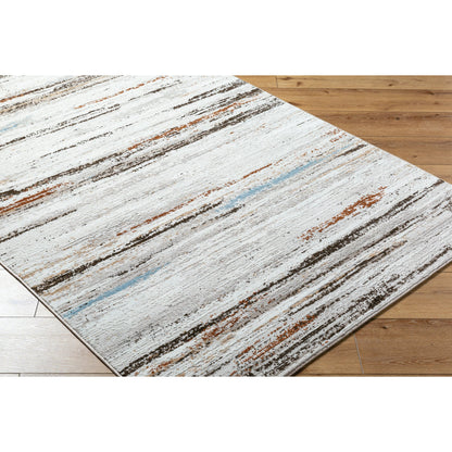 Mood Rug - 524948 by Livabliss in taupe, white, charcoal, light gray, mustard, light brown. Made from face: 70% polypropylene, 30% polyester, warp: 100% cotton in a unique style.