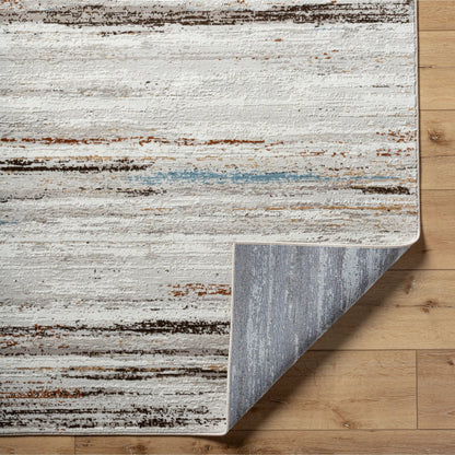 Mood Rug - 524948 by Livabliss in taupe, white, charcoal, light gray, mustard, light brown. Made from face: 70% polypropylene, 30% polyester, warp: 100% cotton in a unique style.
