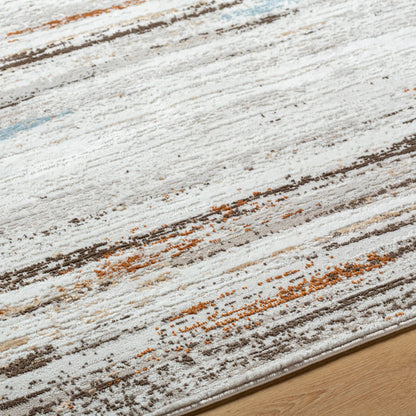 Mood Rug - 524948 by Livabliss in taupe, white, charcoal, light gray, mustard, light brown. Made from face: 70% polypropylene, 30% polyester, warp: 100% cotton in a unique style.