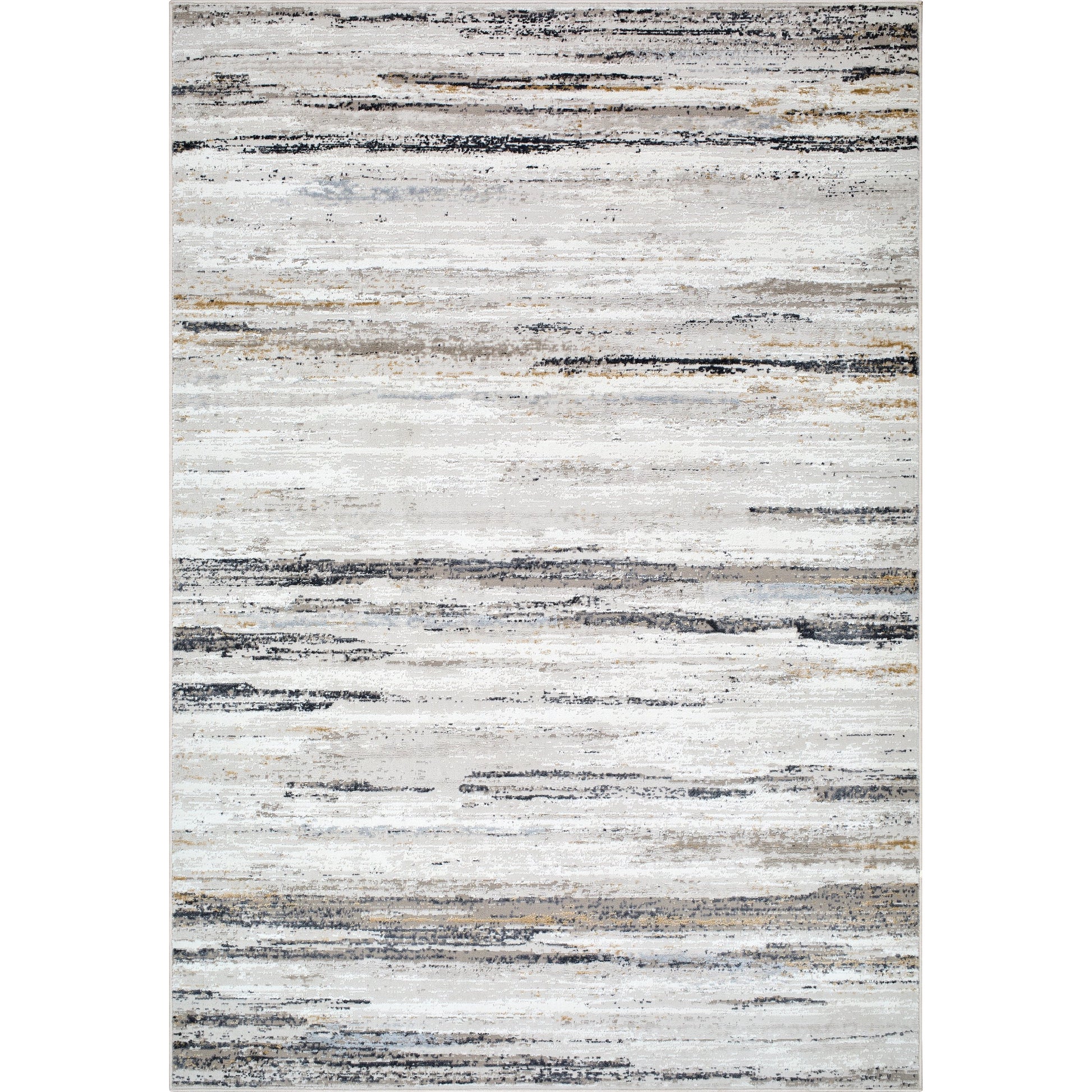 Mood Rug - 524948 by Livabliss in taupe, white, charcoal, light gray, mustard, light brown. Made from face: 70% polypropylene, 30% polyester, warp: 100% cotton in a unique style.