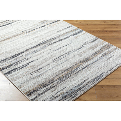 Mood Rug - 524948 by Livabliss in taupe, white, charcoal, light gray, mustard, light brown. Made from face: 70% polypropylene, 30% polyester, warp: 100% cotton in a unique style.