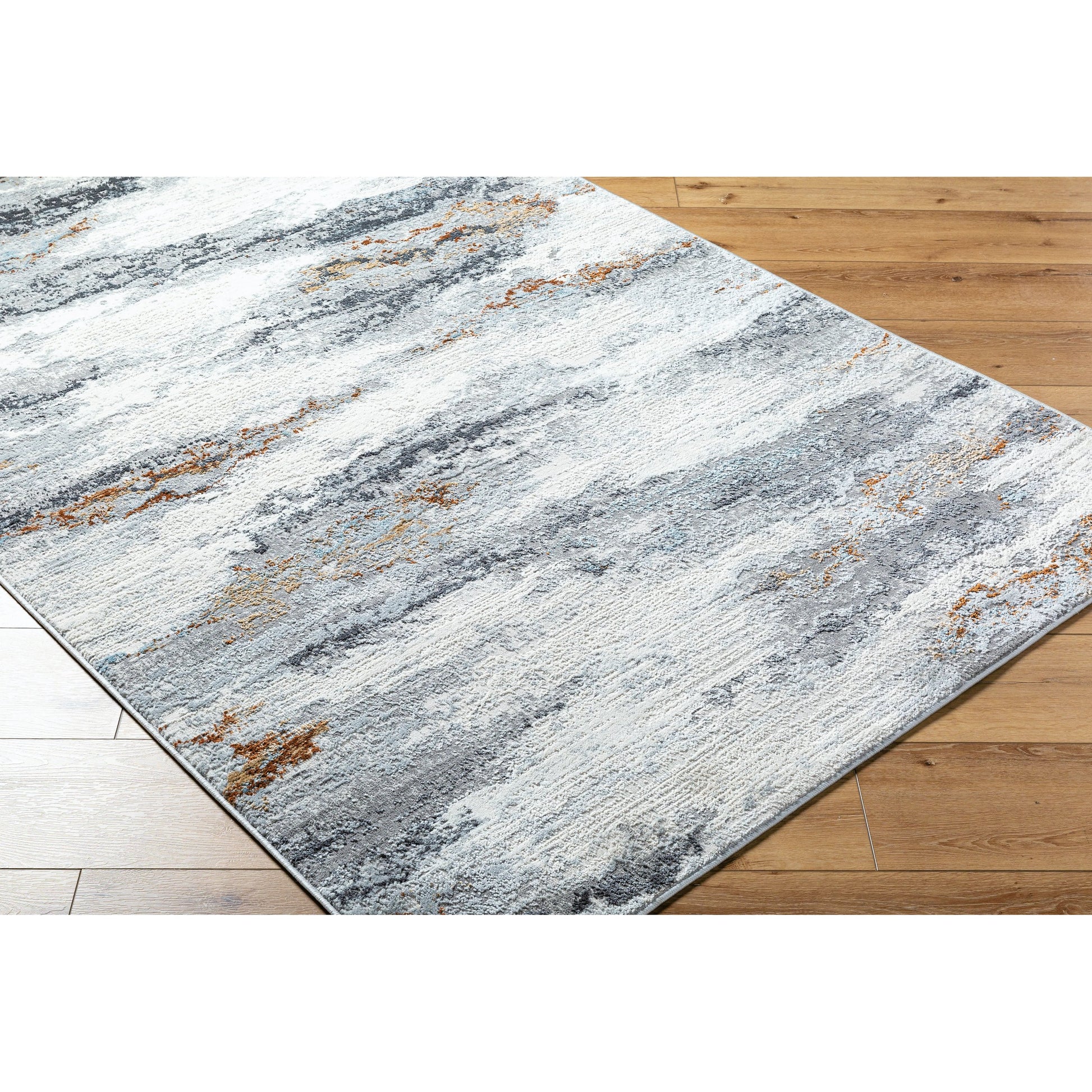 Mood Rug - 524959 by Livabliss in taupe, white, charcoal, medium brown, dark brown, denim. Made from face: 70% polypropylene, 30% polyester, warp: 100% cotton in a unique style.