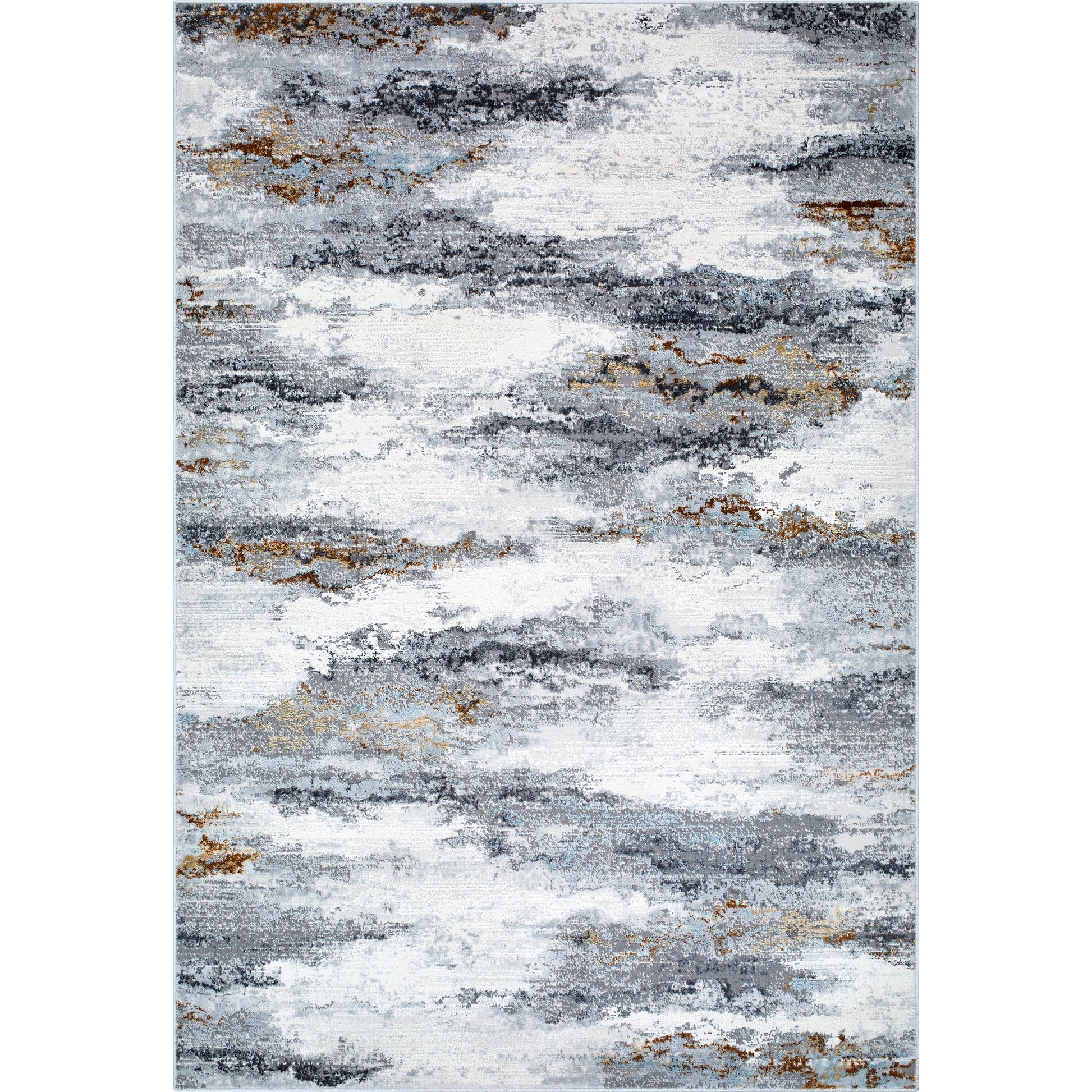 Mood Rug - 524959 by Livabliss in taupe, white, charcoal, medium brown, dark brown, denim. Made from face: 70% polypropylene, 30% polyester, warp: 100% cotton in a unique style.