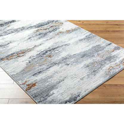 Mood Rug - 524959 by Livabliss in taupe, white, charcoal, medium brown, dark brown, denim. Made from face: 70% polypropylene, 30% polyester, warp: 100% cotton in a unique style.