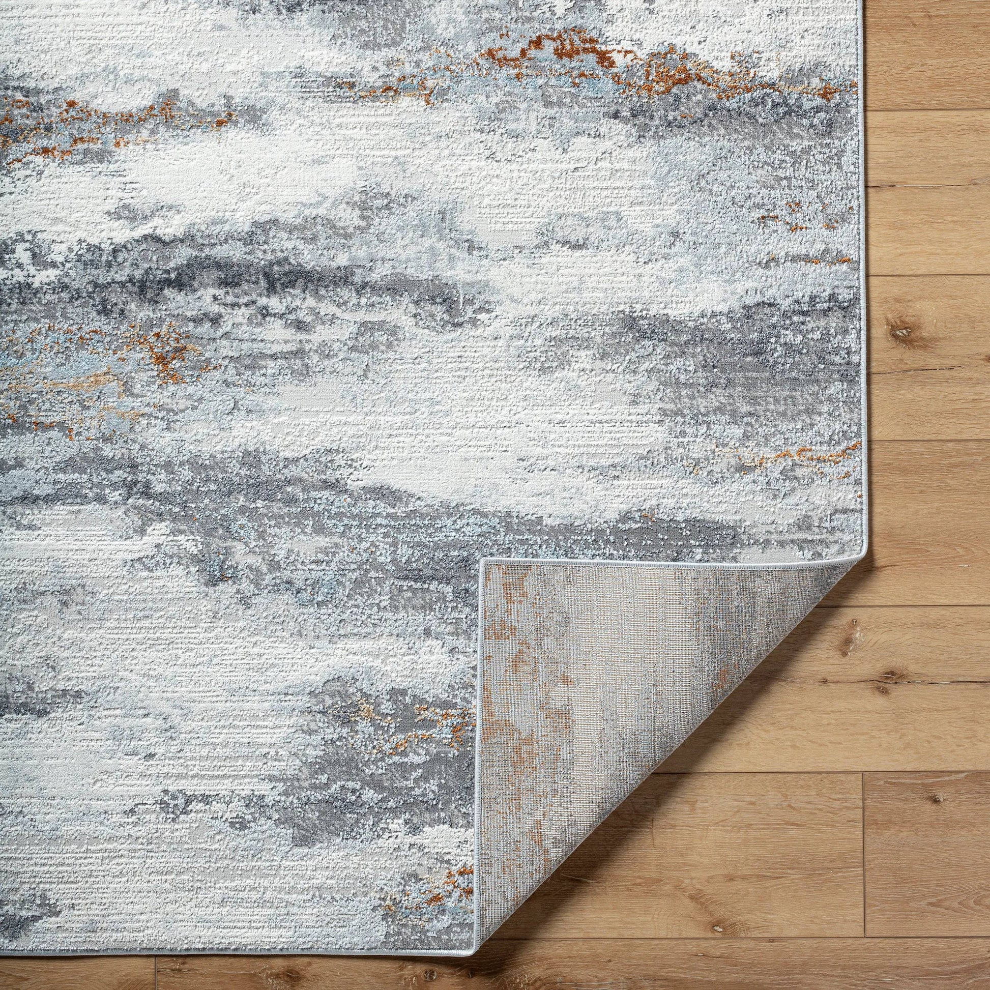 Mood Rug - 524959 by Livabliss in taupe, white, charcoal, medium brown, dark brown, denim. Made from face: 70% polypropylene, 30% polyester, warp: 100% cotton in a unique style.