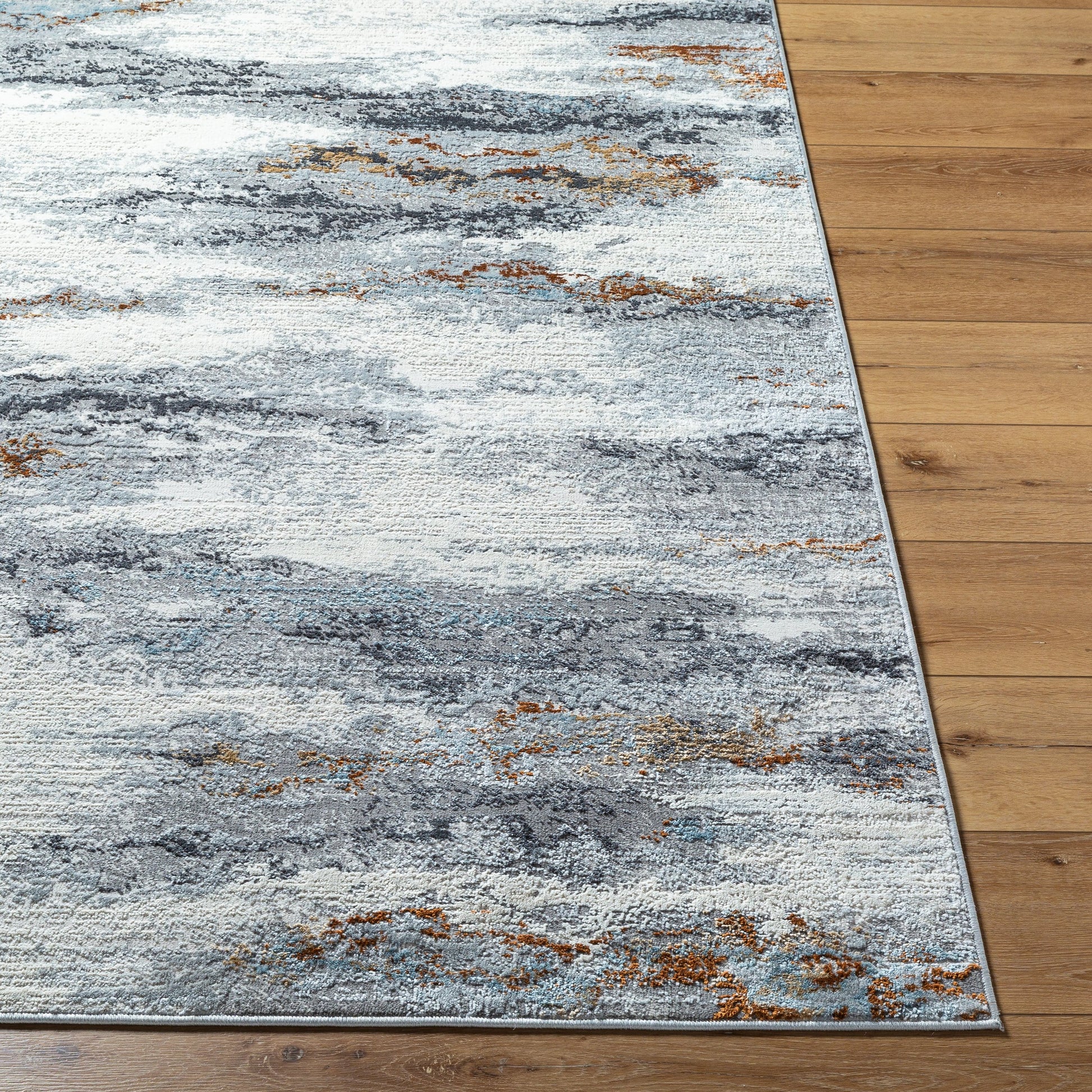 Mood Rug - 524959 by Livabliss in taupe, white, charcoal, medium brown, dark brown, denim. Made from face: 70% polypropylene, 30% polyester, warp: 100% cotton in a unique style.