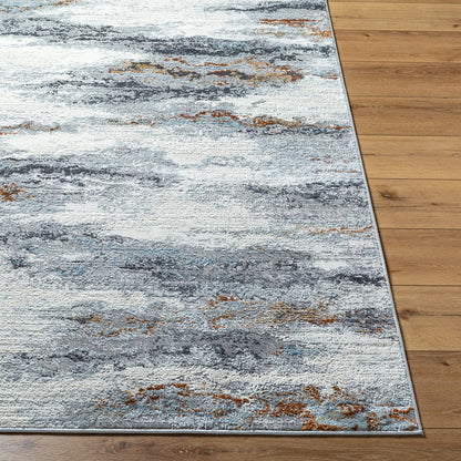 Mood Rug - 524959 by Livabliss in taupe, white, charcoal, medium brown, dark brown, denim. Made from face: 70% polypropylene, 30% polyester, warp: 100% cotton in a unique style.