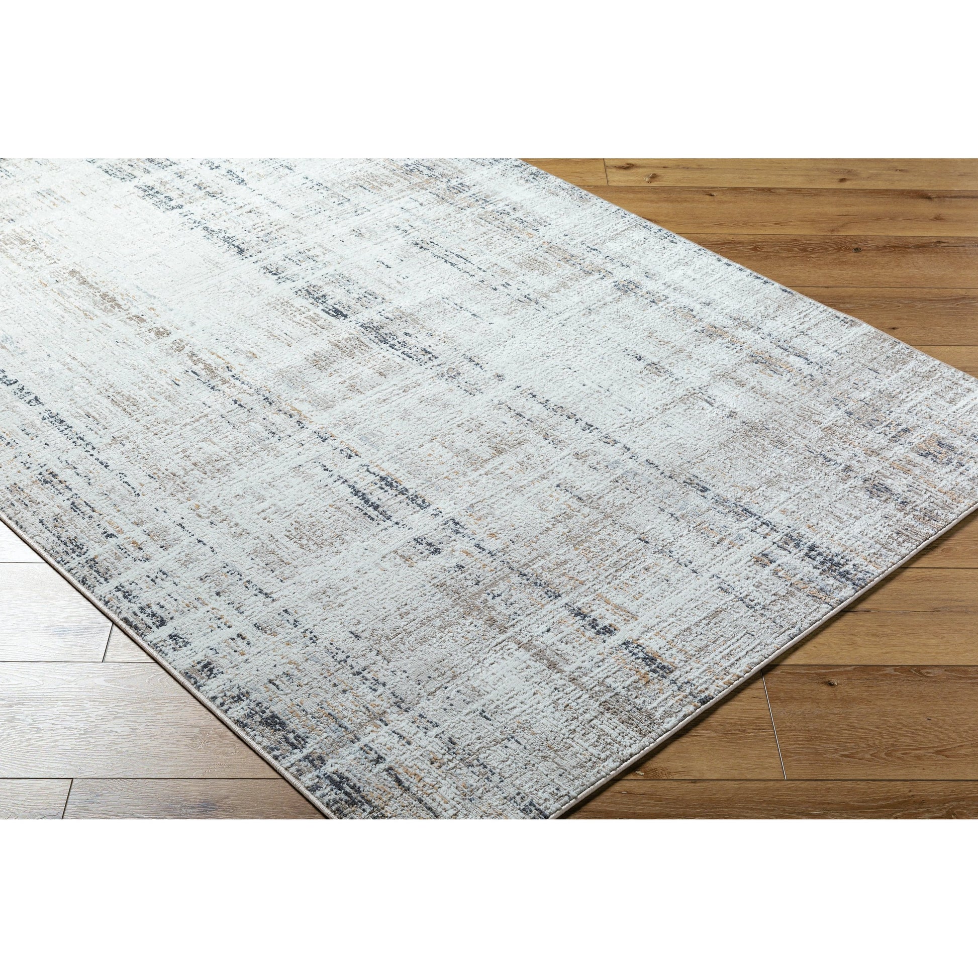 Mood Rug - 524963 by Livabliss in taupe, white, mustard, charcoal, light gray, light brown. Made from face: 70% polypropylene, 30% polyester, warp: 100% cotton in a unique style.