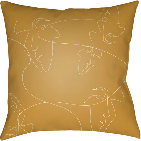 Modern Faces Pillow - 15977 by Livabliss. Made from front: 100% polyester, back: 100% polyester, fill: polyester, polyfill in a modern style.
