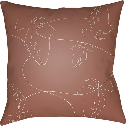 Modern Faces Pillow - 15977 by Livabliss. Made from front: 100% polyester, back: 100% polyester, fill: polyester, polyfill in a modern style.