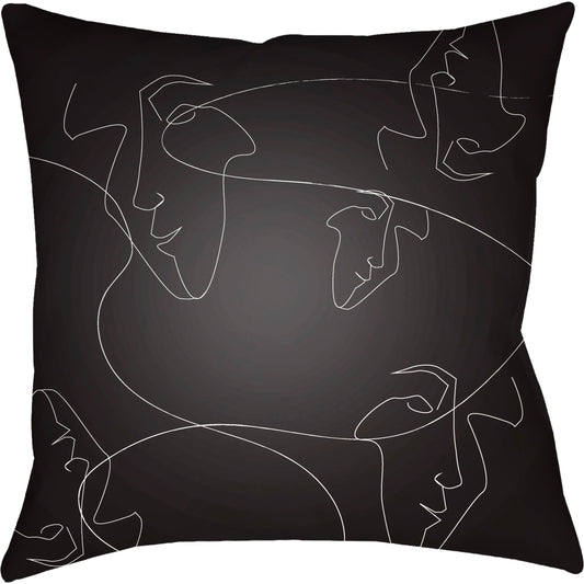 Modern Faces Pillow - 15977 by Livabliss. Made from front: 100% polyester, back: 100% polyester, fill: polyester, polyfill in a modern style.