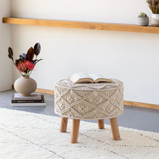 Mandala - 30809 by Livabliss in light beige. Made from cotton, wood in a cottage & farmhouse style.