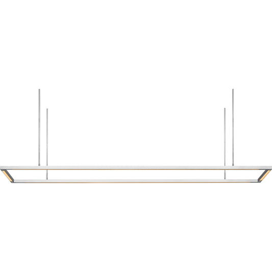 Stagger Halo 84" Uplight Linear Suspension by Visual Comfort & Co. in polished stainless steel. Made from aluminum, stainless steel or brass in a unique style.