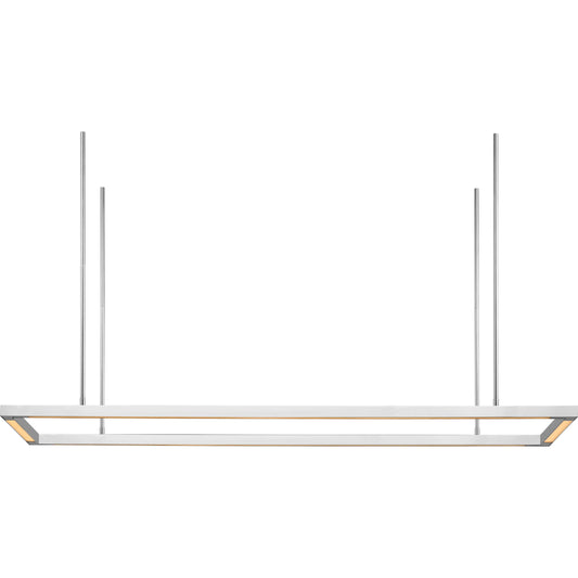 Stagger Halo 50" Uplight Linear Suspension by Visual Comfort & Co. in polished stainless steel. Made from aluminum, stainless steel or brass in a unique style.