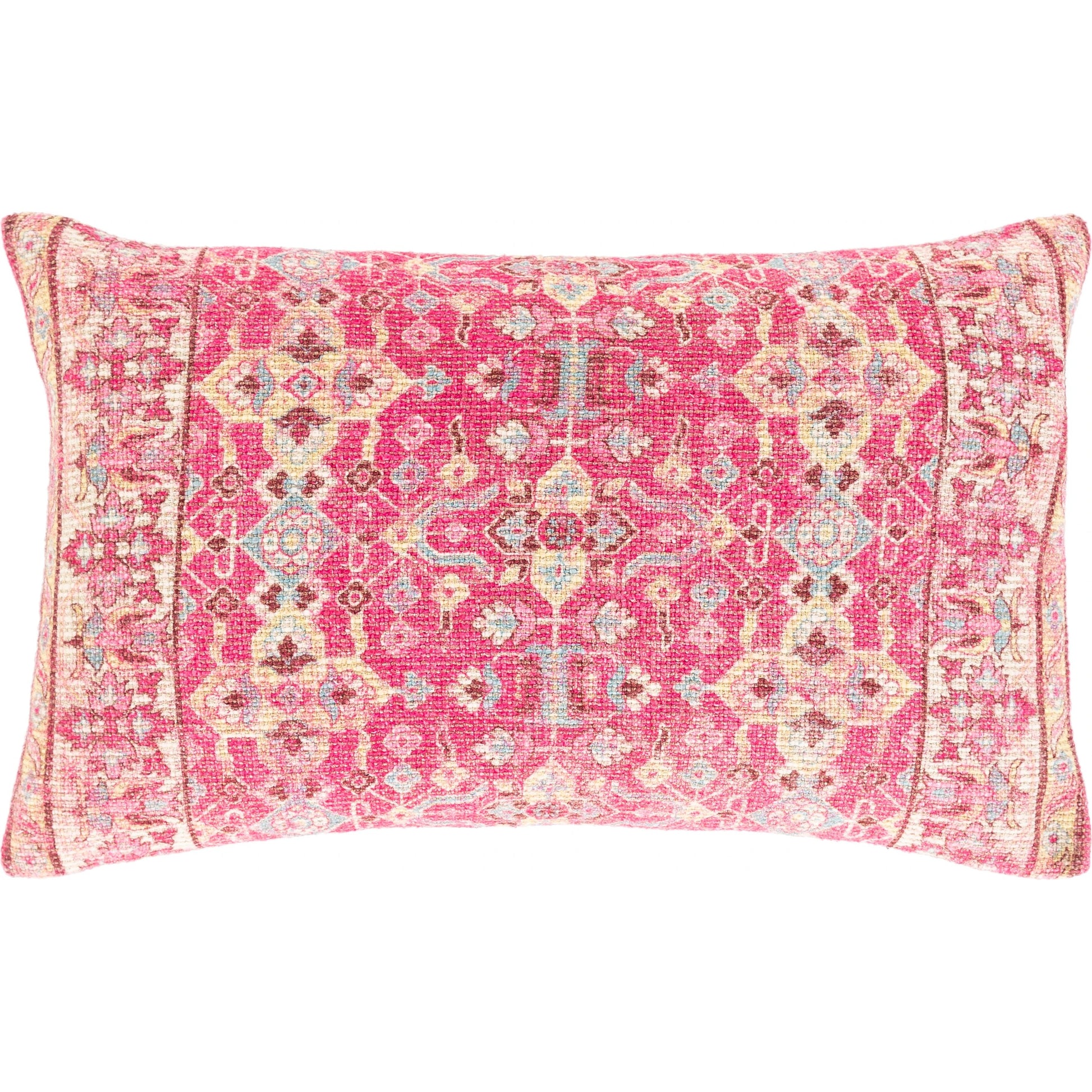 Mandana Pillow - 29633 by Livabliss in magenta, wheat. Made from 58% cotton, 36% polyester, 6% viscose, 100% cotton in a eclectic & global style.