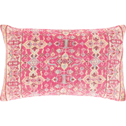 Mandana Pillow - 29633 by Livabliss in magenta, wheat. Made from 58% cotton, 36% polyester, 6% viscose, 100% cotton in a eclectic & global style.