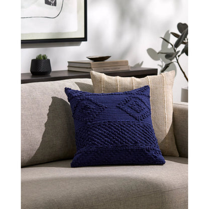 Merdo Pillow - 9810 by Livabliss in navy. Made from 100% cotton in a eclectic & global style.