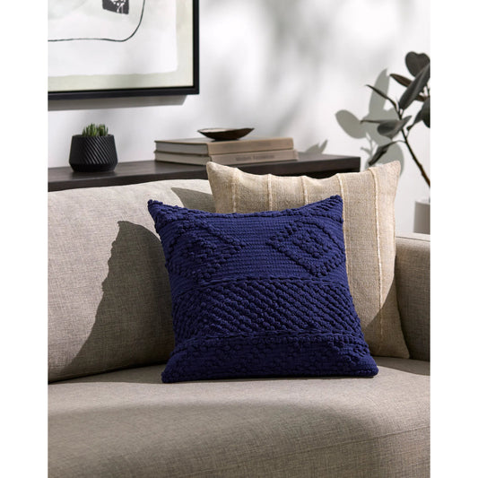 Merdo Pillow - 9810 by Livabliss in navy. Made from 100% cotton in a eclectic & global style.