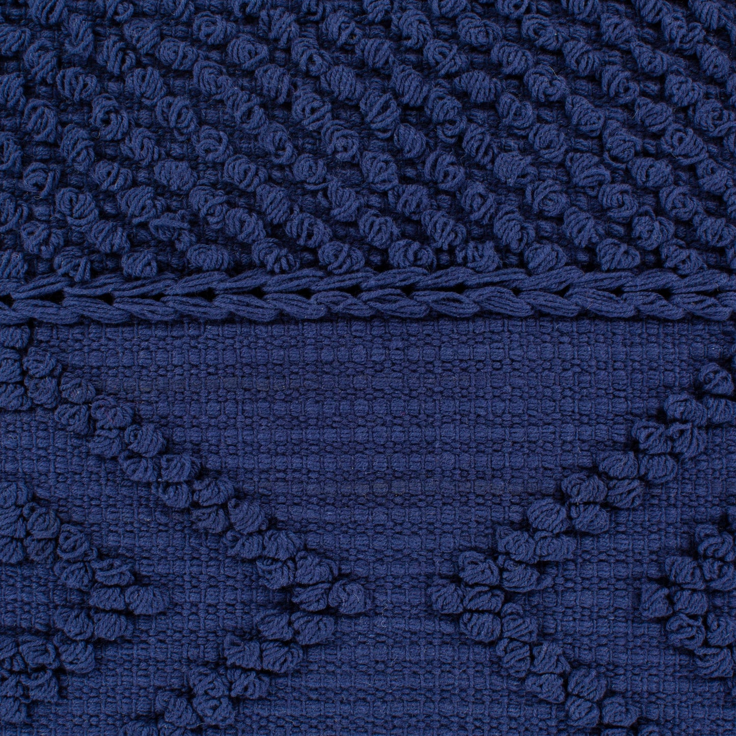 004 S-348088,S-348089,SI-1858180,SI-1858181,SI-1858182,SI-1858183 | Closeup | Merdo Pillow - 9810 by Livabliss in navy. Made from 100% cotton in a eclectic & global style.