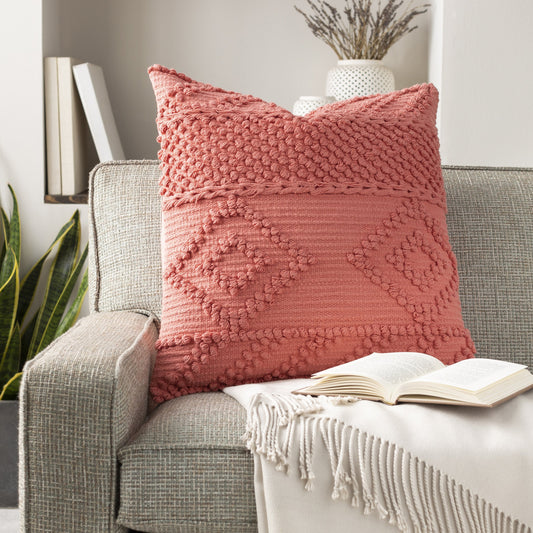 Merdo Pillow - 9810 by Surya in coral. Made from 100% cotton in a transitional style.