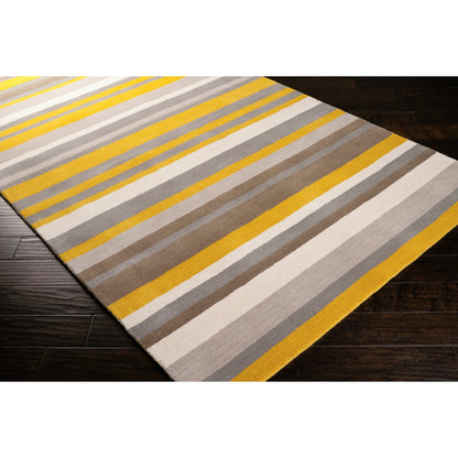 Madison Square Rug - 555 by Surya in mustard, ivory, medium gray. Made from 100% wool in a unique style.