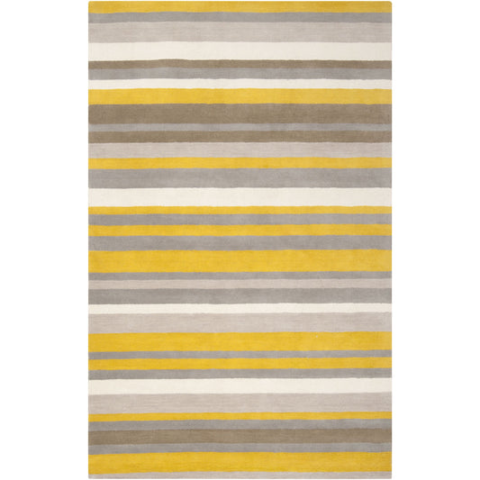 Madison Square Rug - 555 by Surya in mustard, ivory, medium gray. Made from 100% wool in a unique style.