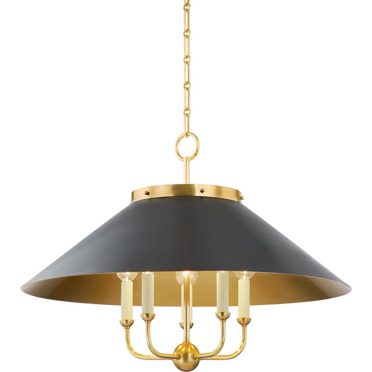 Clivedon Chandelier by Hudson Valley. Made from brass in a modern style.