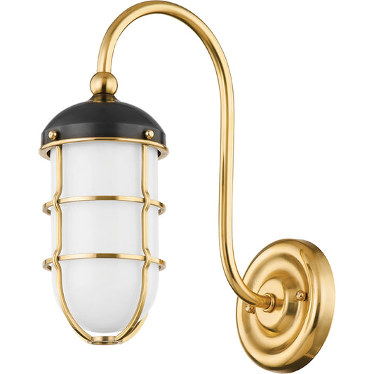 Holkham 1 Light Sconce by Hudson Valley. Made from brass in a modern style.
