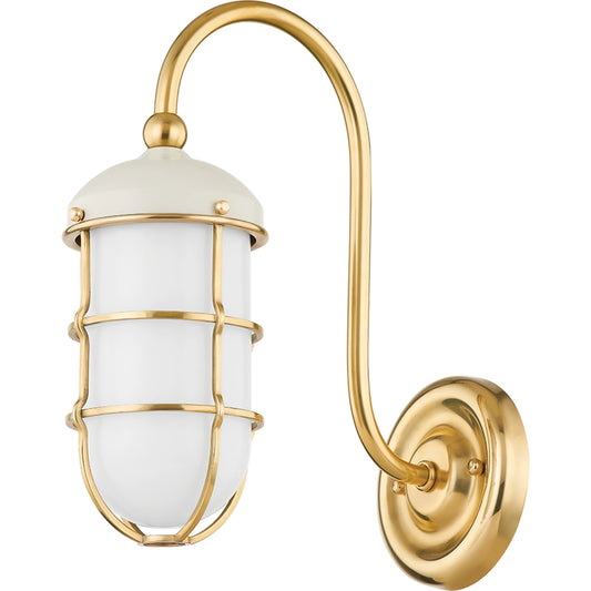 Holkham 1 Light Sconce by Hudson Valley. Made from brass in a modern style.