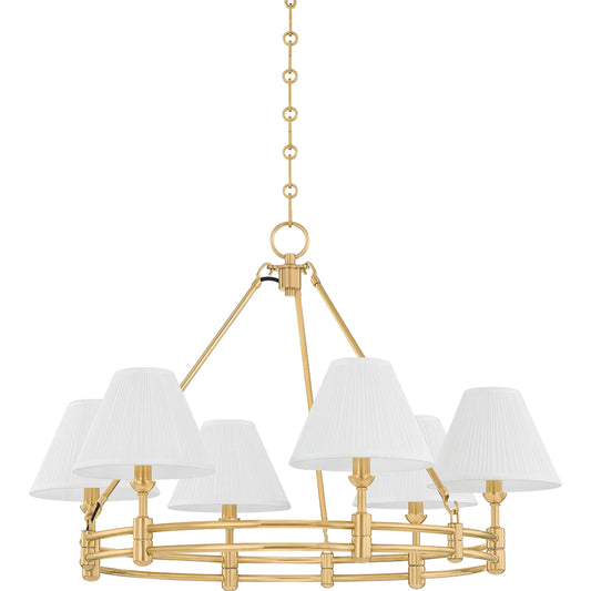 Howard Chandelier by Hudson Valley. Made from brass in a unique style.