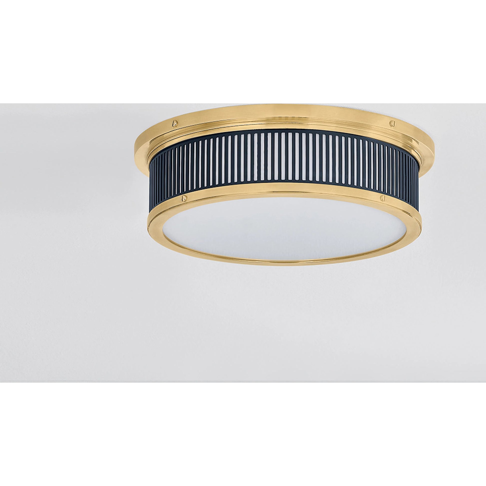 Ashdown Round Flush Mount by Hudson Valley. Made from brass in a unique style.