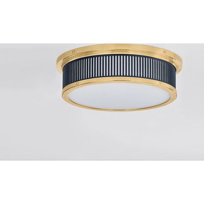 Ashdown Round Flush Mount by Hudson Valley. Made from brass in a unique style.